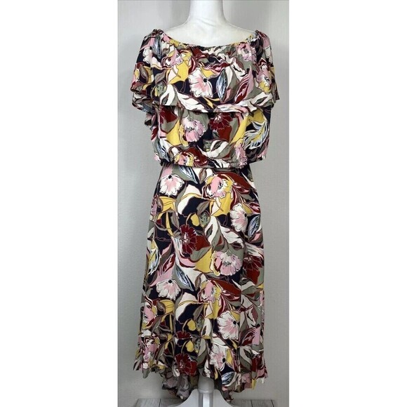 Torrid Mini Challis Off Shoulder Hi-Low Skirt Set Plus Size 3X (22/24) - Picture 5 of 15